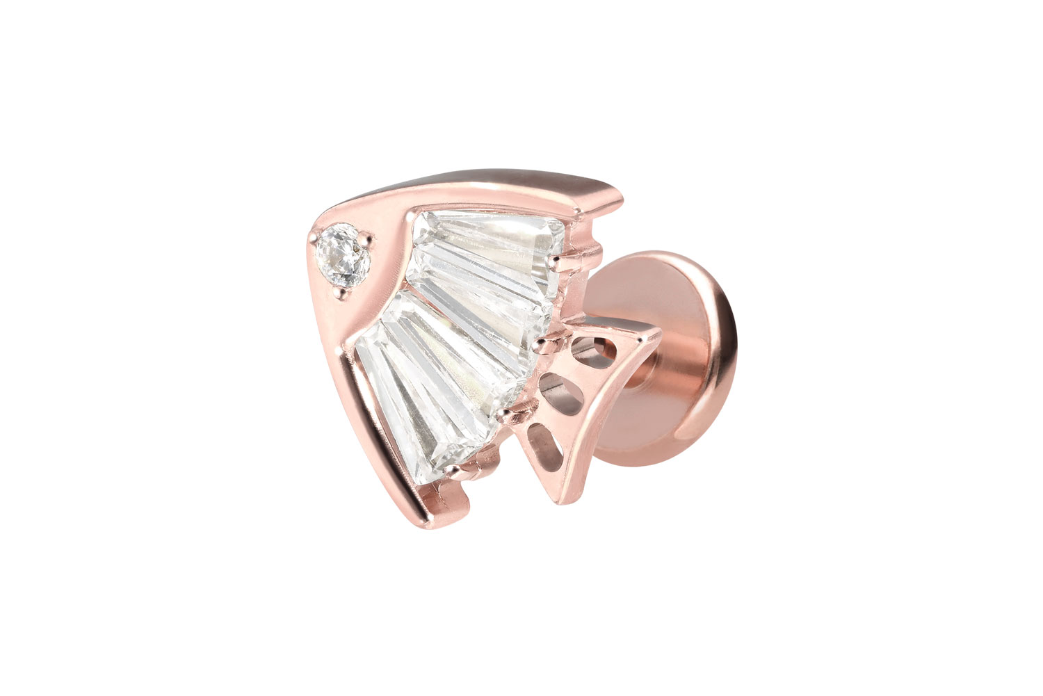 Titan Labret Piercing mit Innengewinde KRISTALLFISCH